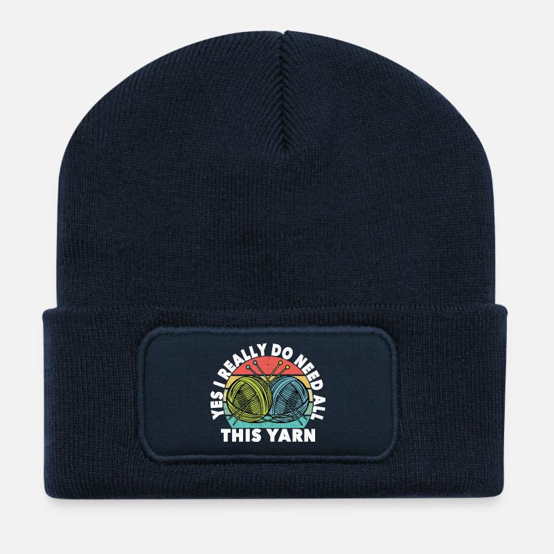 Yes I really do need all this yarn Knitter crochet - Recycelte Patch Beanie - French Navy