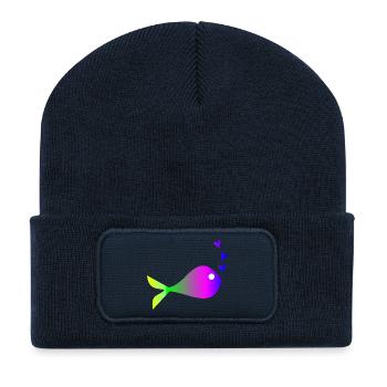 SARDINE. FISH. APRIL FOOL. EASTER. SEA - Recycled Patch Beanie - french navy - Front
