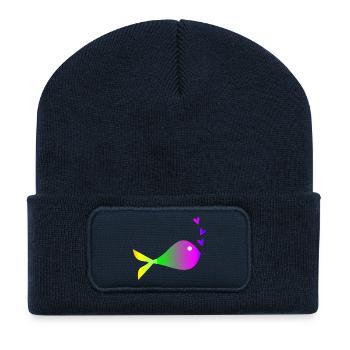 SARDINE. FISH. APRIL FOOL. EASTER. SEA - Recycled Patch Beanie - french navy - Front