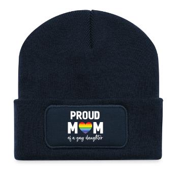 LGBT Pride Month - Stolze Mutter einer schwulen Tochter - Recycelte Patch Beanie - French Navy - Vorne