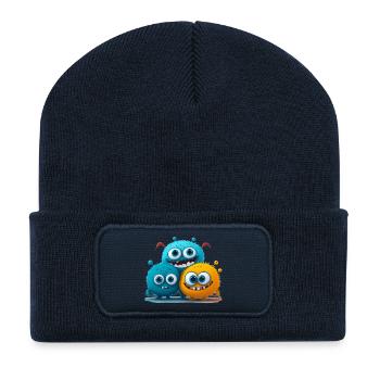Gang de monstres - Beanie recyclé à patch - bleu marine - Devant