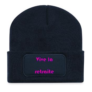RETRAITE. RETRAITE. RETRAITEE. RETRAITE - Beanie recyclé à patch - bleu marine - Devant
