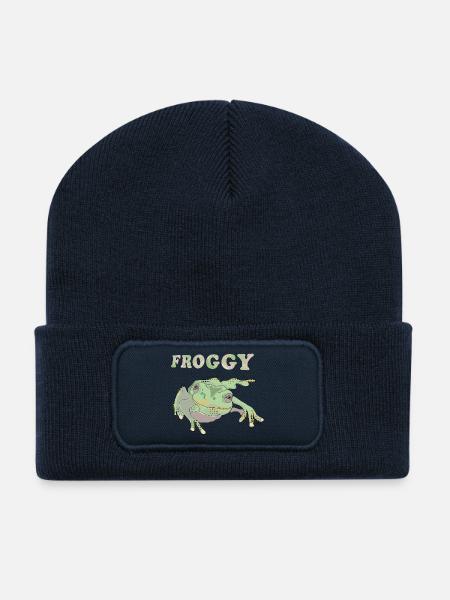 Froggie - Beanie recyclé à patch - bleu marine