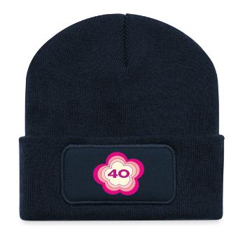 40. 40 YEARS. 40th ANNIVERSARY. BIRTHDAY 40 YEARS. - Recycled Patch Beanie - french navy - Front