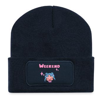 weekend - Beanie recyclé à patch - bleu marine - Devant