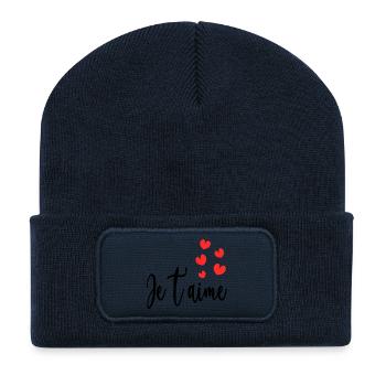 CHRISTMAS. YEAR. ANNIVERSARY. RETIREMENT. FEAST. HEART. - Recycled Patch Beanie - french navy - Front