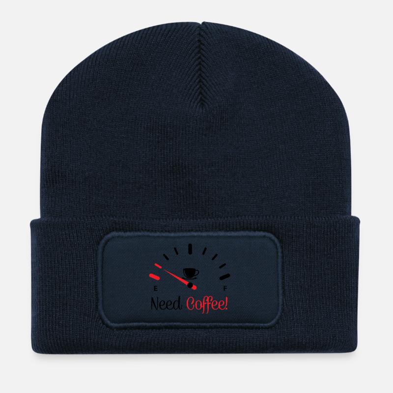 Brauche Kaffee 1 - Recycelte Patch Beanie - French Navy