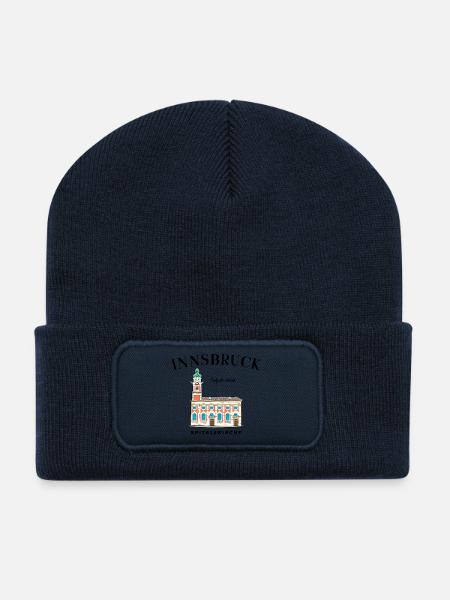 Innsbruck Österreich, Einfach schön Zeichnung - Recycelte Patch Beanie - French Navy