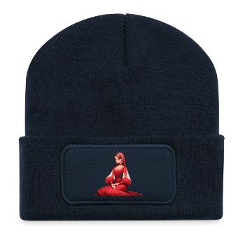 Ded Moroz Snegurotschka russischer Weihnachtsmann - Recycelte Patch Beanie - French Navy - Vorne