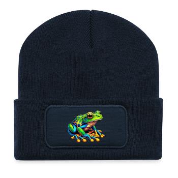 Frosch - Recycelte Patch Beanie - French Navy - Vorne