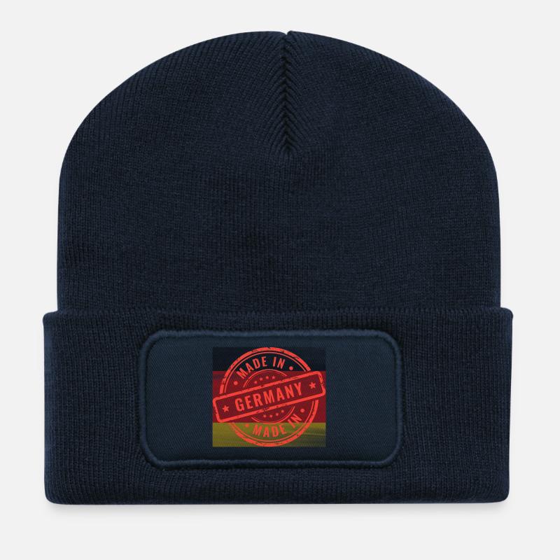 Deutschland Flagge Badge auf Kleidung - Recycelte Patch Beanie - French Navy