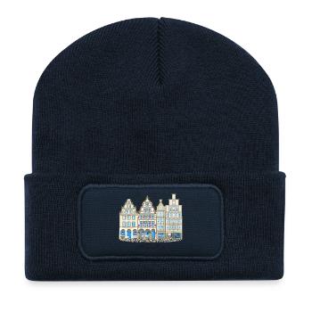 Münster Prinzipalmarkt, row of houses, Germany - Recycled Patch Beanie - french navy - Front