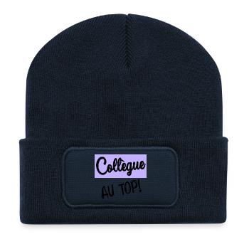 RETRAITE. COLLEGUE - Beanie recyclé à patch - bleu marine - Devant