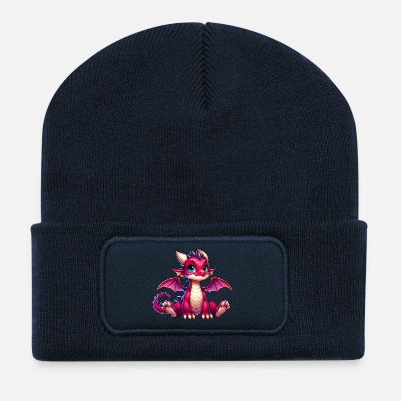 Drache - Recycelte Patch Beanie - French Navy