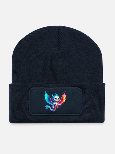 Drache - Recycelte Patch Beanie - French Navy