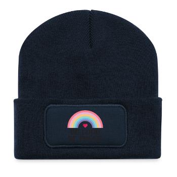 Mois de la fierté LGBT - Soyez fort, soyez fier - Beanie recyclé à patch - bleu marine - Devant