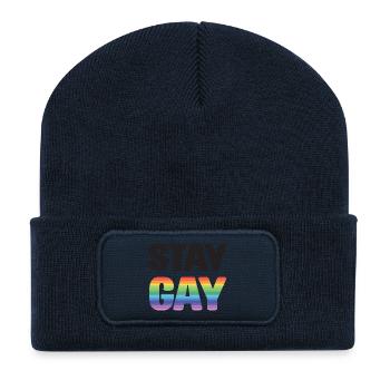 LGBTQ Pride Month - Stay Gay - Recycled Patch Beanie - french navy - Front