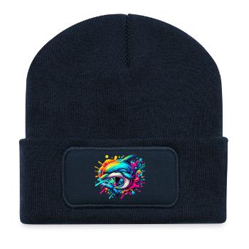 Dauphin - Beanie recyclé à patch - bleu marine - Devant