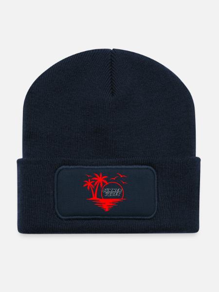Tropische Flucht Die Sommer-Vibes T-Shirt - Recycelte Patch Beanie - French Navy