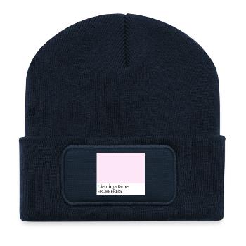 Erdbeereis - Recycelte Patch Beanie - French Navy - Vorne