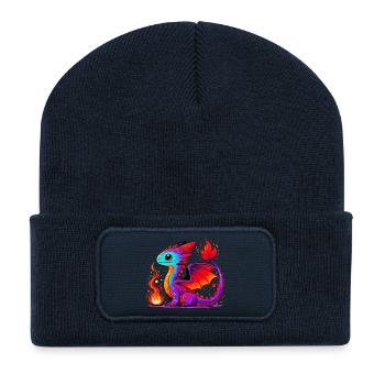 Drache - Recycelte Patch Beanie - French Navy - Vorne