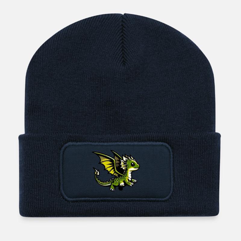 Drache - Recycelte Patch Beanie - French Navy
