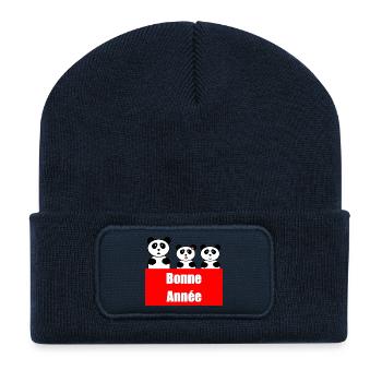 BONNE ANNEE. MEILLEURS VOEUX. SAINT SYLVESTRE - Beanie recyclé à patch - bleu marine - Devant