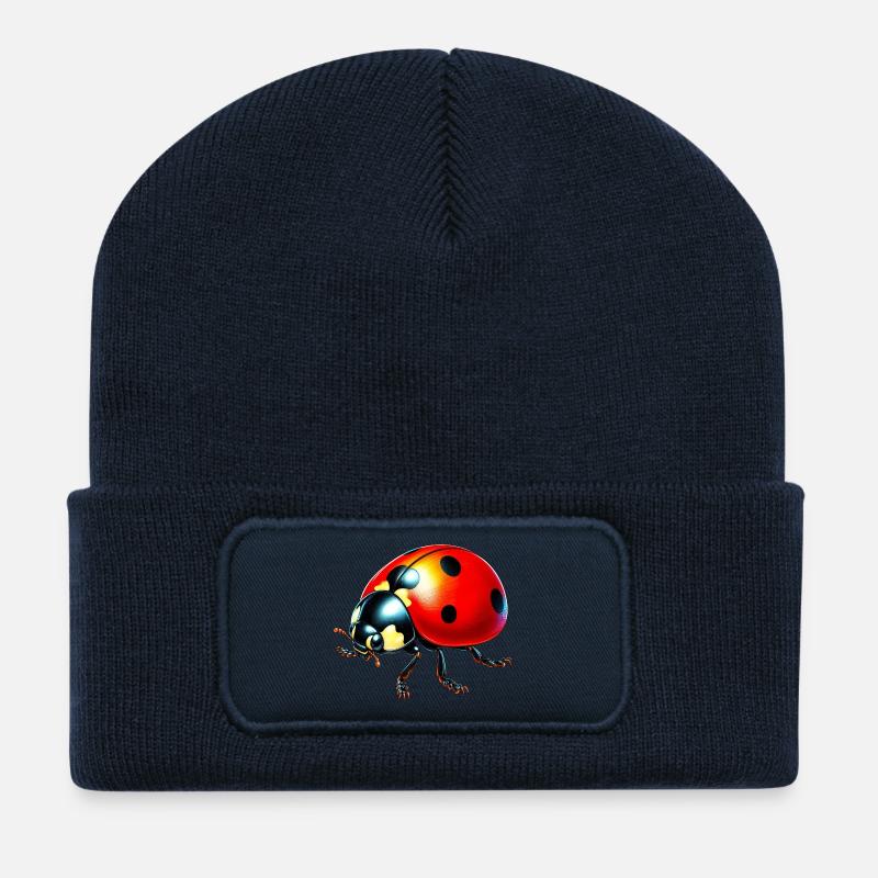 Marienkäfer - Recycelte Patch Beanie - French Navy