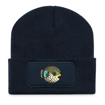 Kugelfisch - Recycelte Patch Beanie - French Navy - Vorne