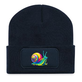Schnecke - Recycelte Patch Beanie - French Navy - Vorne