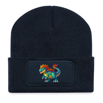 Dinosaurier - Recycelte Patch Beanie - French Navy - Vorne