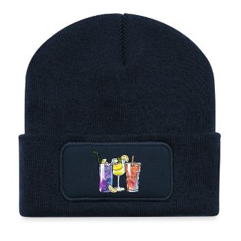 Cocktails - Recycelte Patch Beanie - French Navy - Vorne