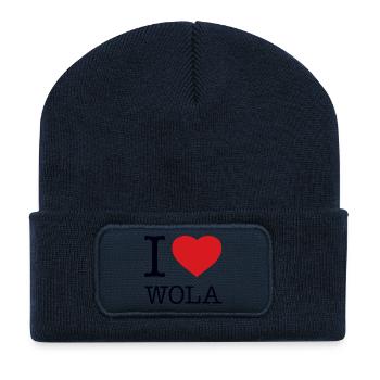 J’ADORE WOLA - Beanie recyclé à patch - bleu marine - Devant