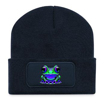 Frosch - Recycelte Patch Beanie - French Navy - Vorne
