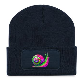 Escargot - Beanie recyclé à patch - bleu marine - Devant