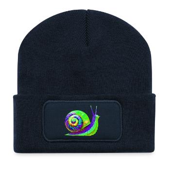 Escargot - Beanie recyclé à patch - bleu marine - Devant