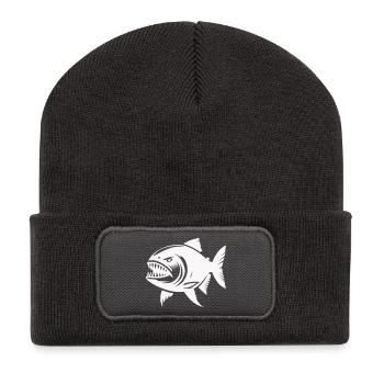 piranha - Beanie recyclé à patch - charbon - Devant