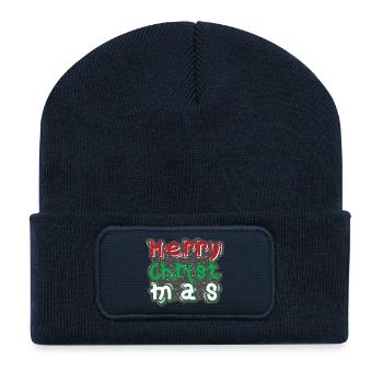 6 - Beanie recyclé à patch - bleu marine - Devant