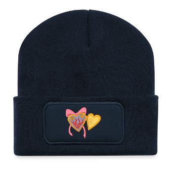 Offenes Herz - Recycelte Patch Beanie - French Navy - Vorne