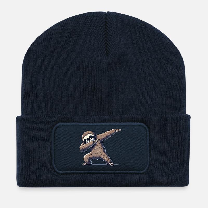 Faultier Dabbing - Recycelte Patch Beanie - French Navy