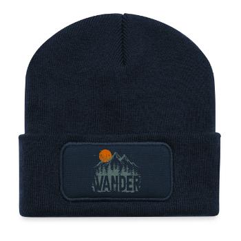 Conception de l’explorateur de la nature sauvage de la montagne - Beanie recyclé à patch - bleu marine - Devant