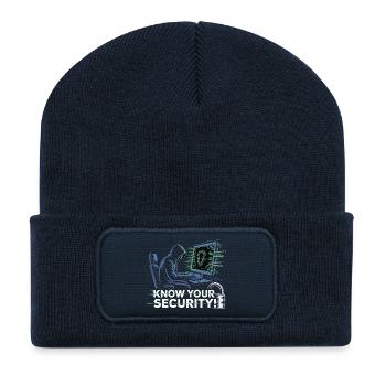 KENNEN SIE IHRE SICHERHEIT - Recycelte Patch Beanie - French Navy - Vorne