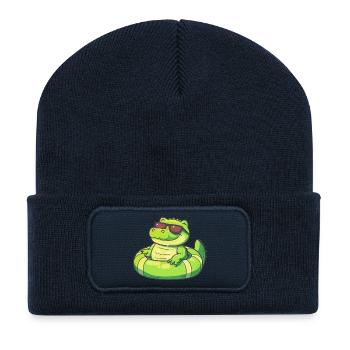 Alligator Comic Cool - Recycelte Patch Beanie - French Navy - Vorne