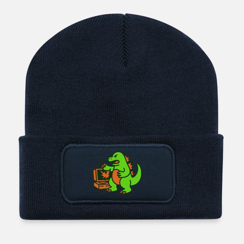 Dragon vs Computer - Recycelte Patch Beanie - French Navy
