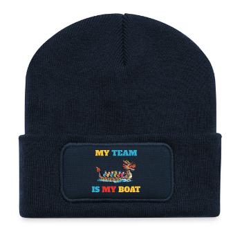 My Team is my Boat - Recycelte Patch Beanie - French Navy - Vorne