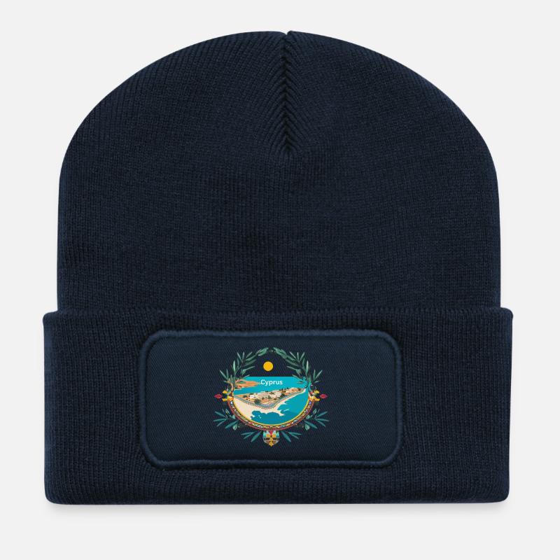Cyprus Motives - Recycelte Patch Beanie - French Navy
