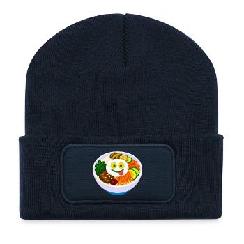 Mischung aus Geschmack und Glück - Happy Bowl mit Bibimbap - Recycelte Patch Beanie - French Navy - Vorne