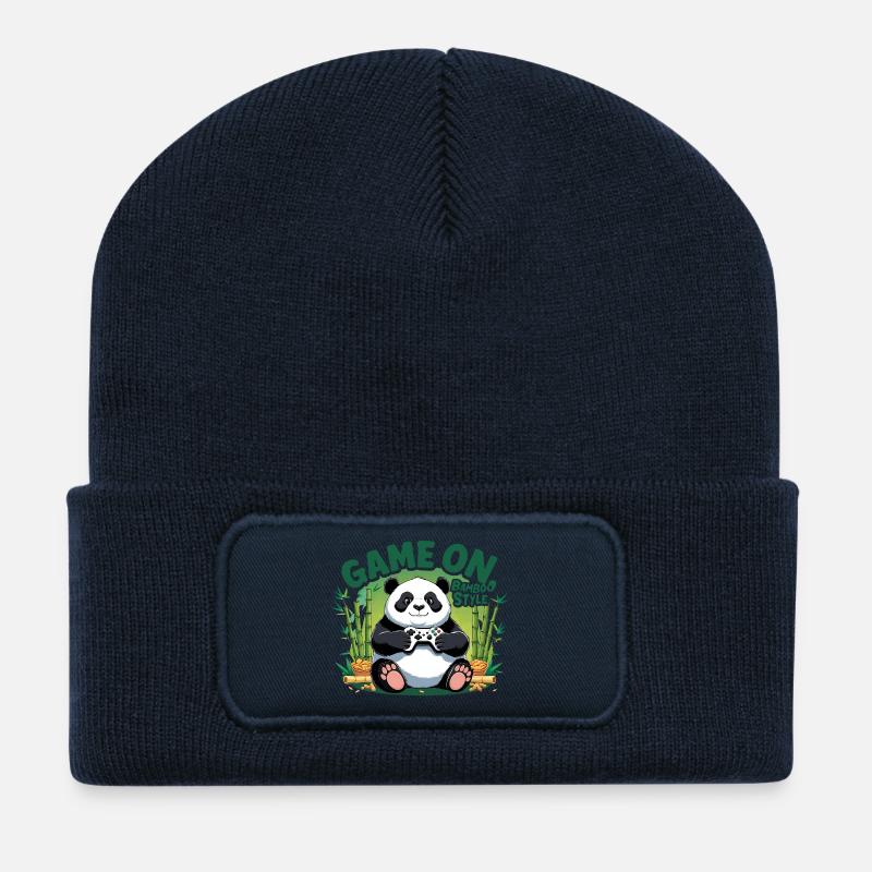 Panda Spielefreund Bamboo Style - Recycelte Patch Beanie - French Navy