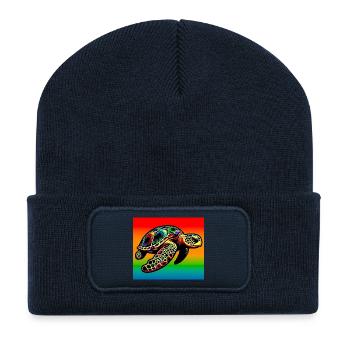Schildkröte - Recycelte Patch Beanie - French Navy - Vorne
