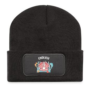 Coquillage avec 4 Design Vintage - Beanie recyclé à patch - charbon - Devant